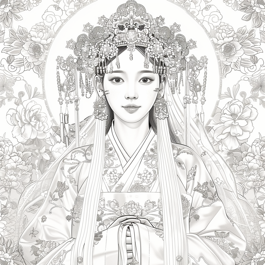 Blossom Crown: The Korean Bride of Radiant Traditions