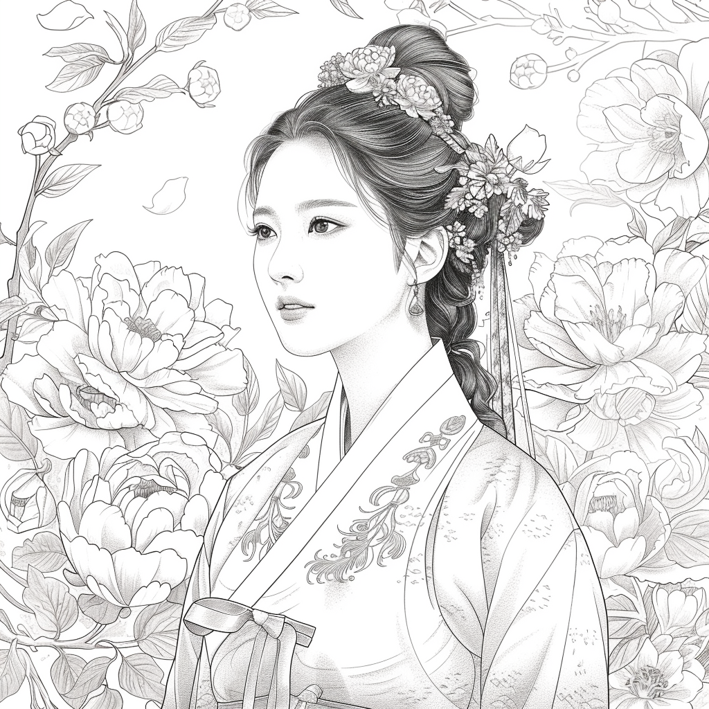 Floral hanbok