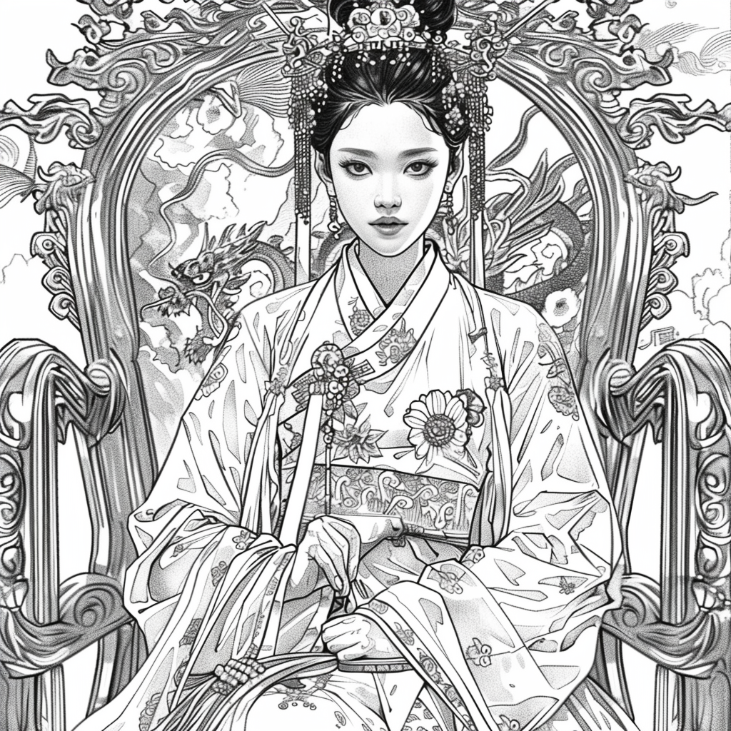 Throne of Radiance: The Korean Queen in Splendid Hanbok