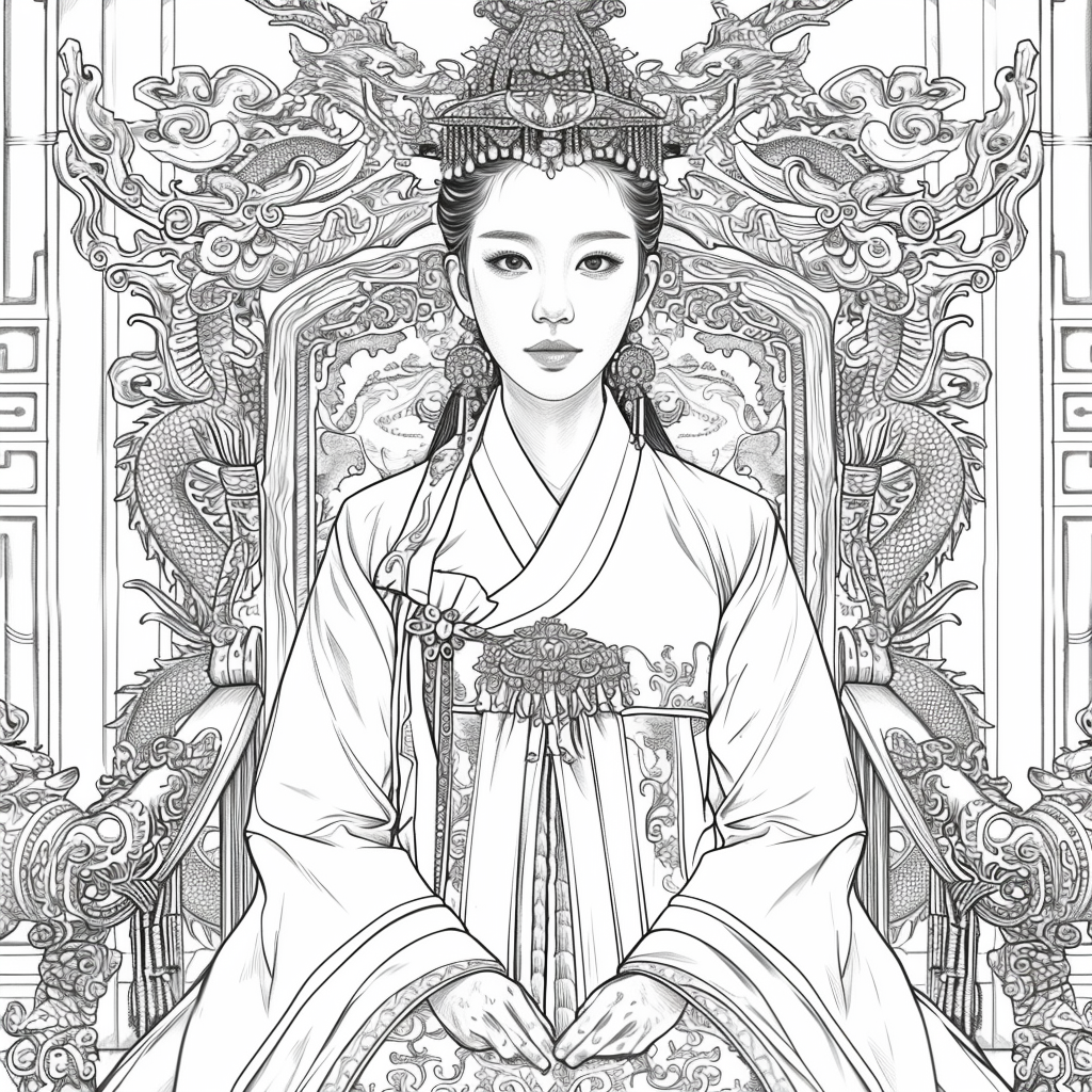 Throne of Radiance: The Korean Queen in Splendid Hanbok