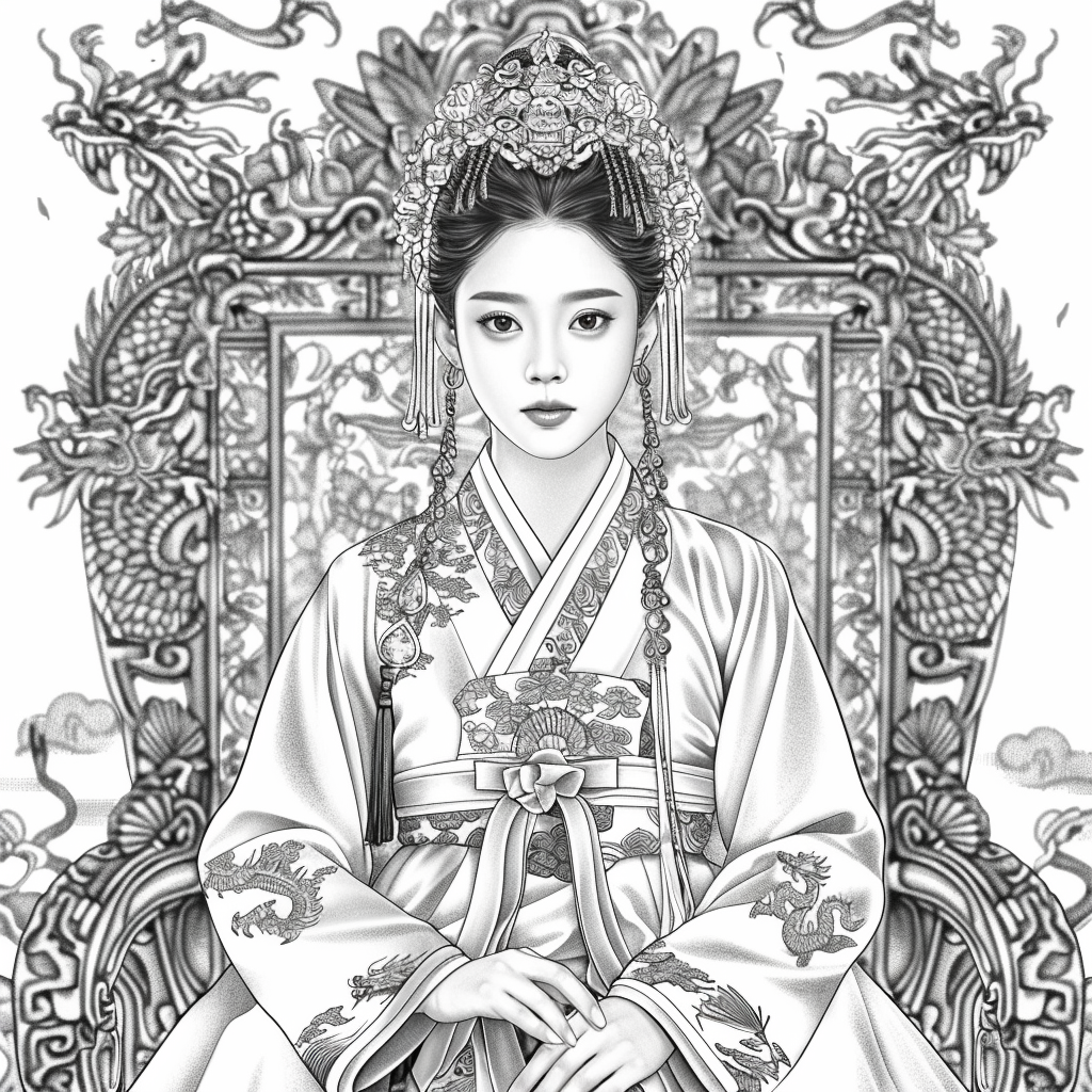 Throne of Radiance: The Korean Queen in Splendid Hanbok