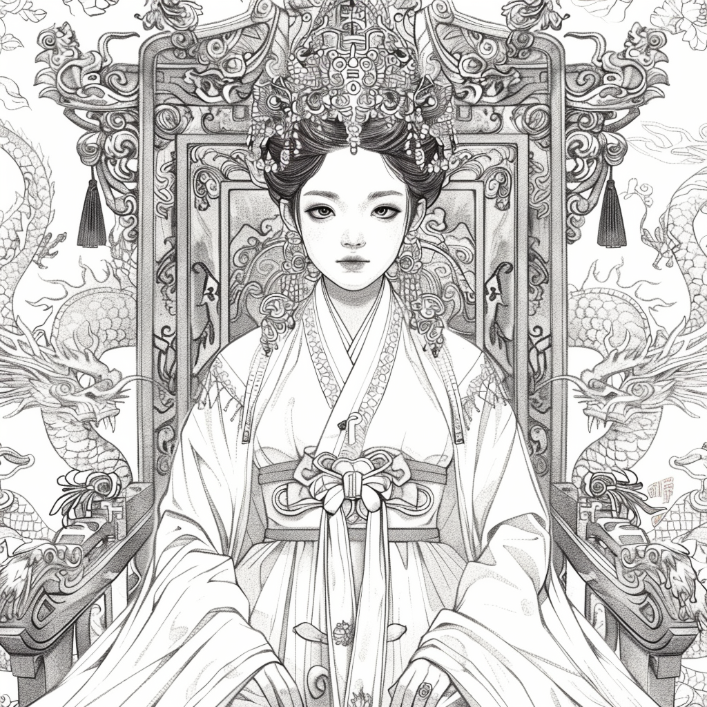 Throne of Radiance: The Korean Queen in Splendid Hanbok