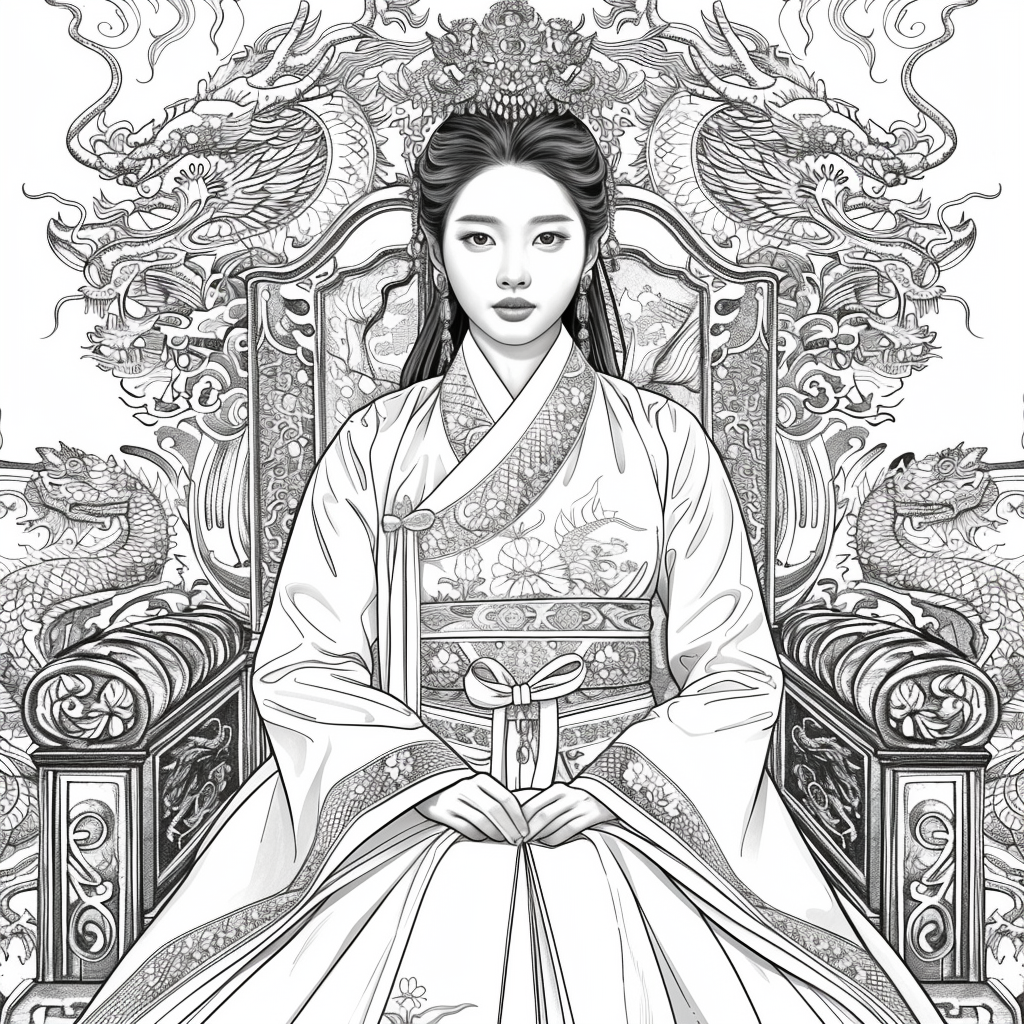 Throne of Radiance: The Korean Queen in Splendid Hanbok