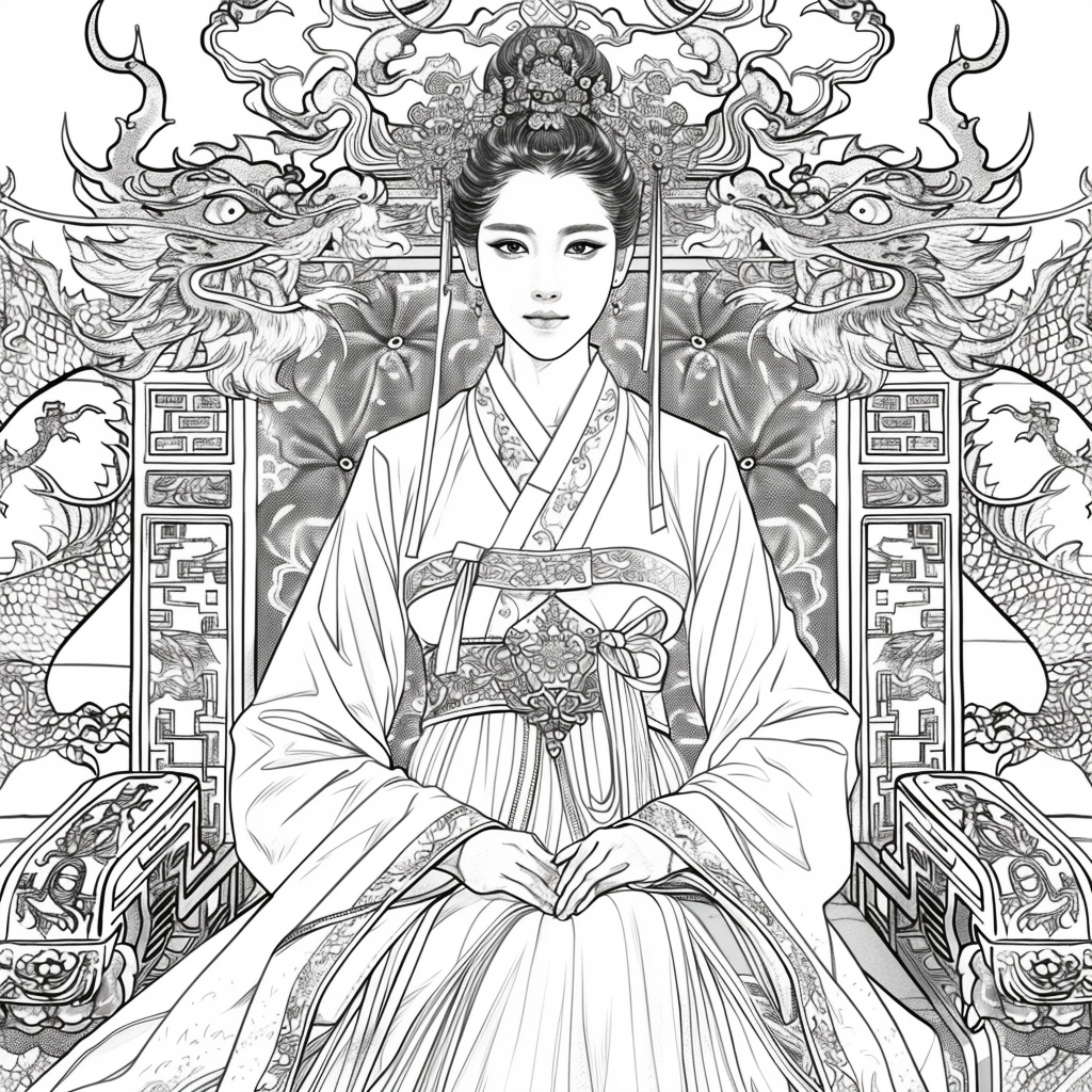 Throne of Radiance: The Korean Queen in Splendid Hanbok