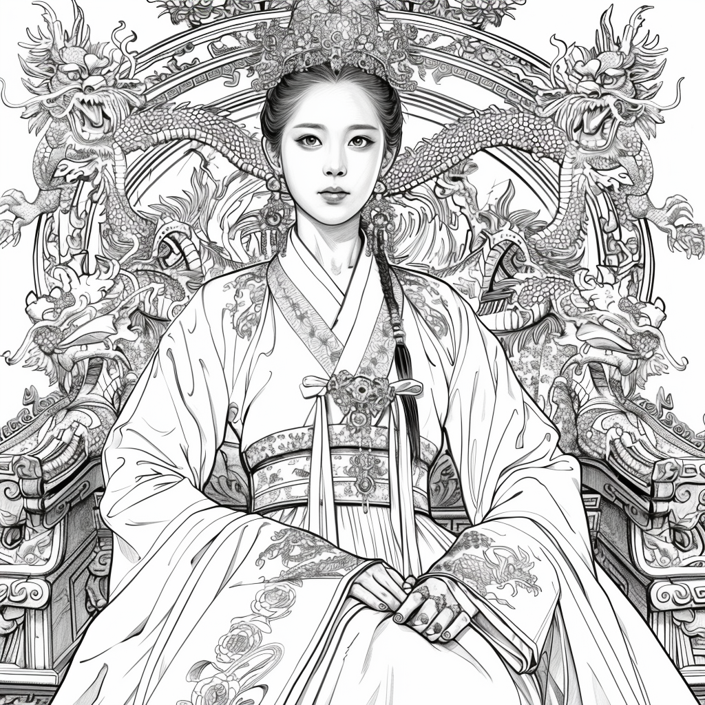 Throne of Radiance: The Korean Queen in Splendid Hanbok