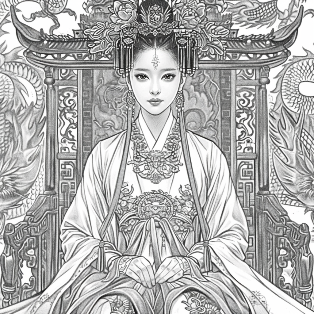 Throne of Radiance: The Korean Queen in Splendid Hanbok