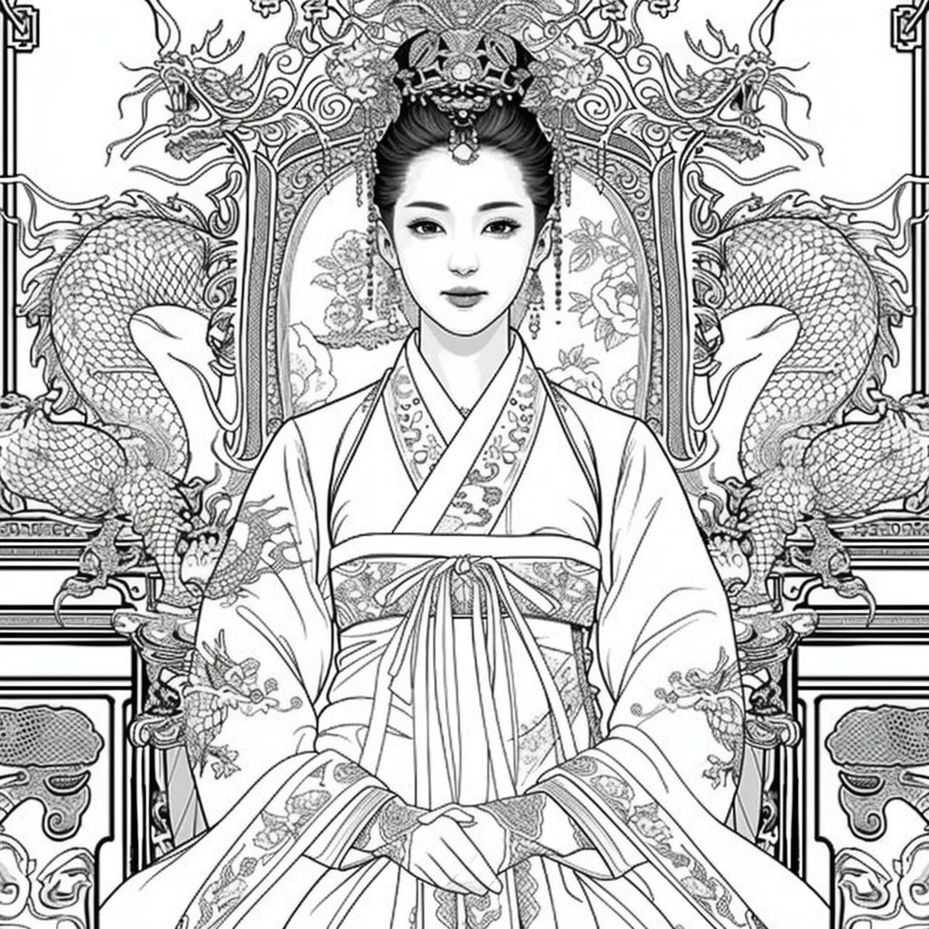 Throne of Radiance: The Korean Queen in Splendid Hanbok