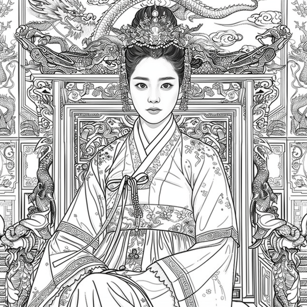 Throne of Radiance: The Korean Queen in Splendid Hanbok