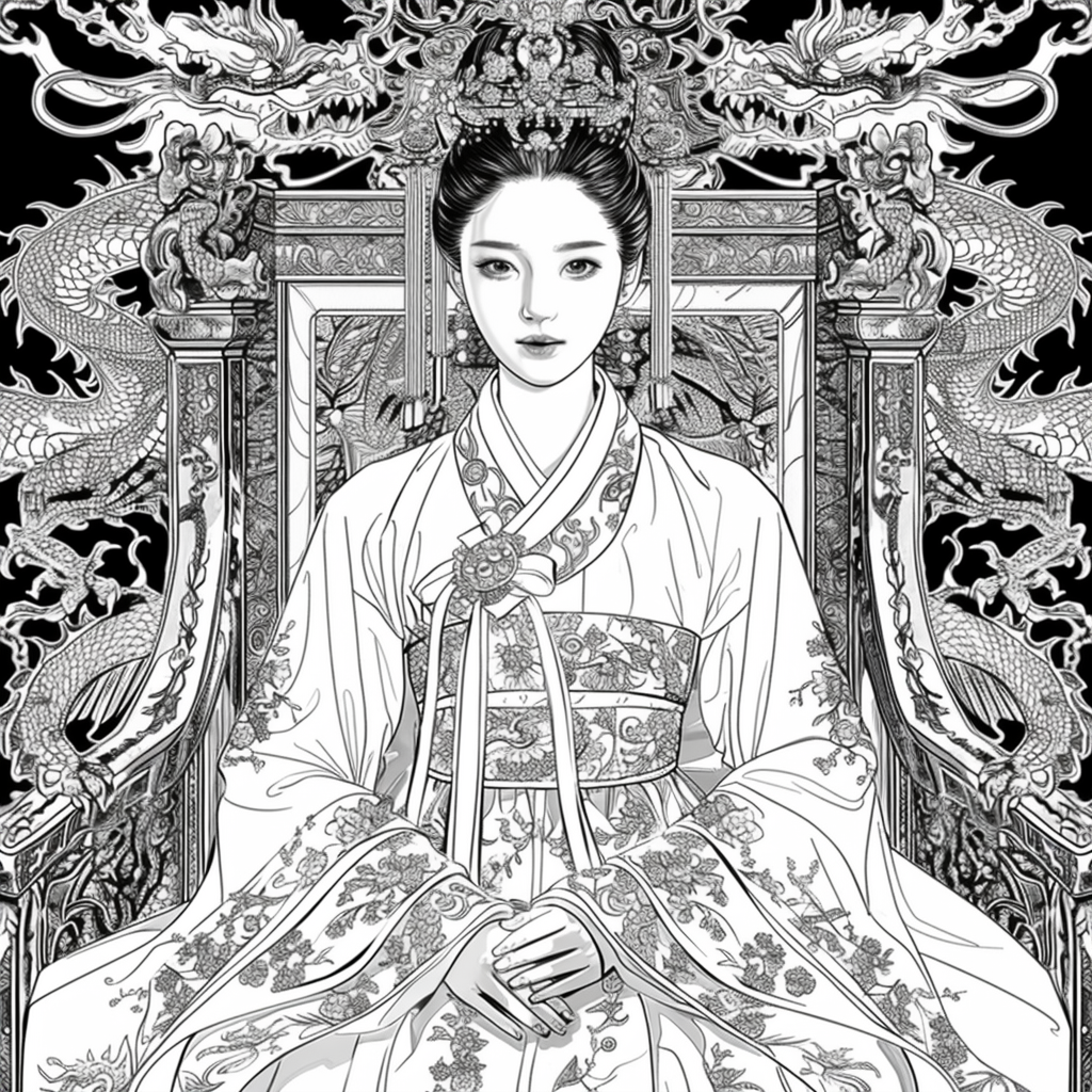 Throne of Radiance: The Korean Queen in Splendid Hanbok