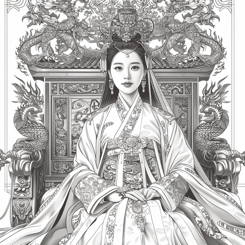 Throne of Radiance: The Korean Queen in Splendid Hanbok