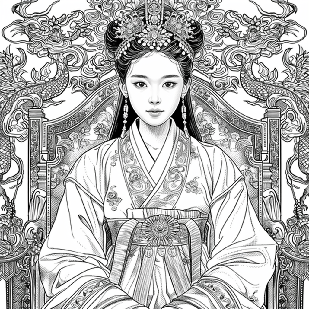 Throne of Radiance: The Korean Queen in Splendid Hanbok