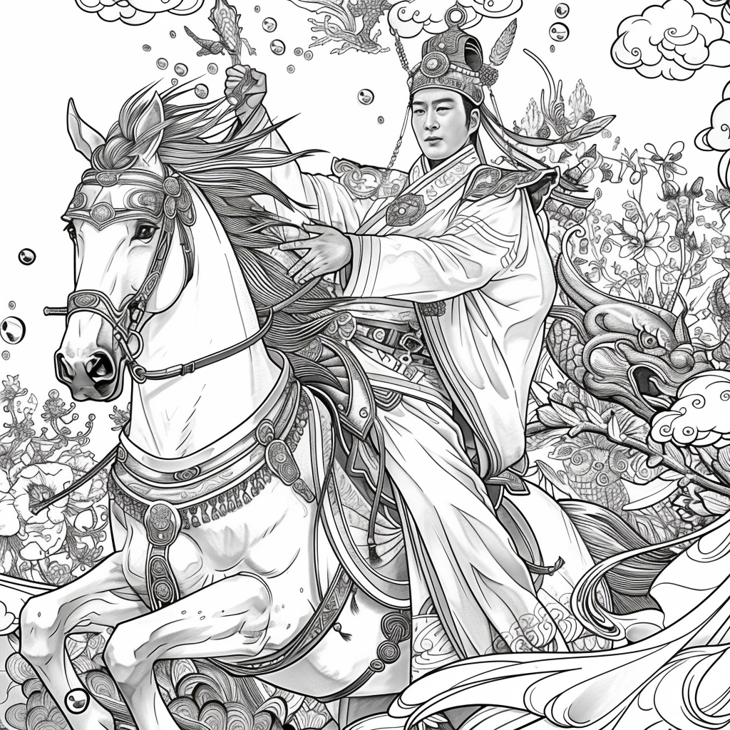 A radiant princess of Blossoms and the Peacock’s Grace