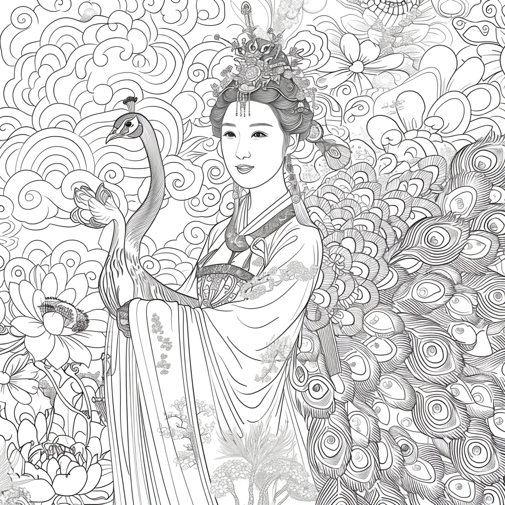 The Enchanted Princess and the Peacock of Blossoms