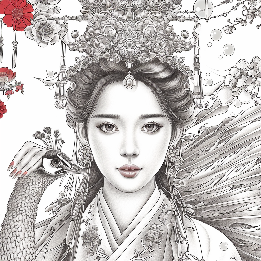 The Enchanted Princess and the Peacock of Blossoms