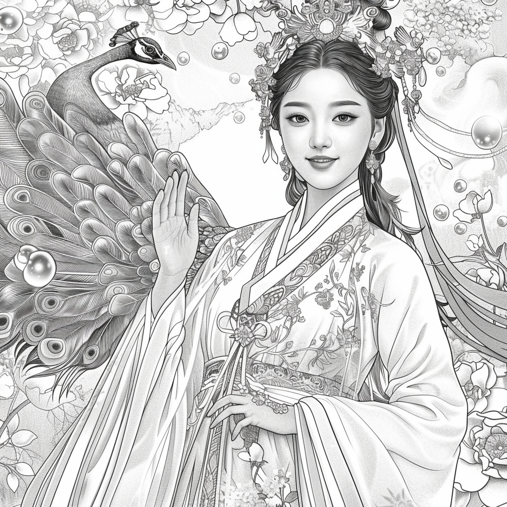 The Enchanted Princess and the Peacock of Blossoms