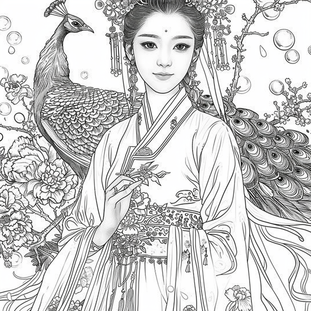 The Enchanted Princess and the Peacock of Blossoms