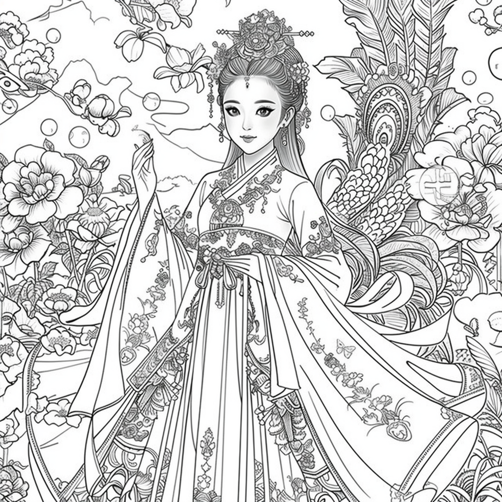 The Enchanted Princess and the Peacock of Blossoms