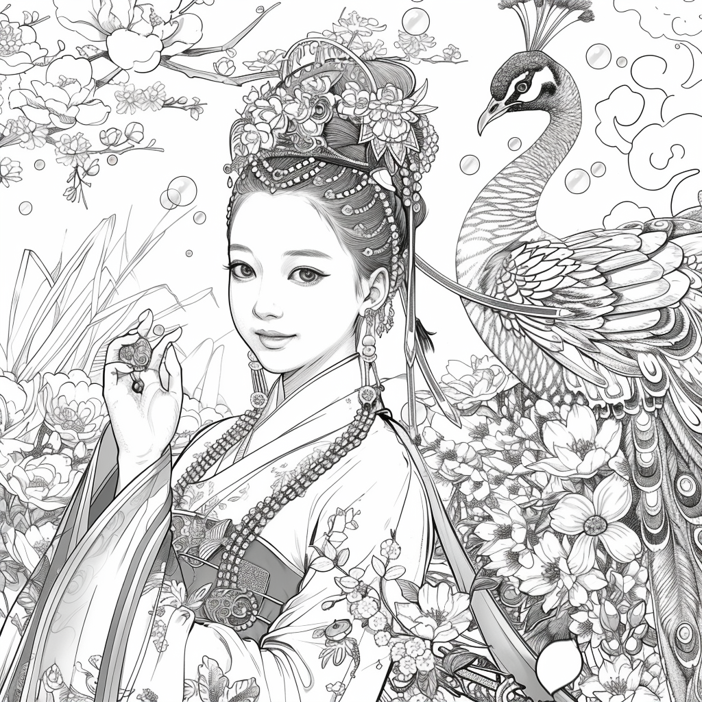 The Enchanted Princess and the Peacock of Blossoms