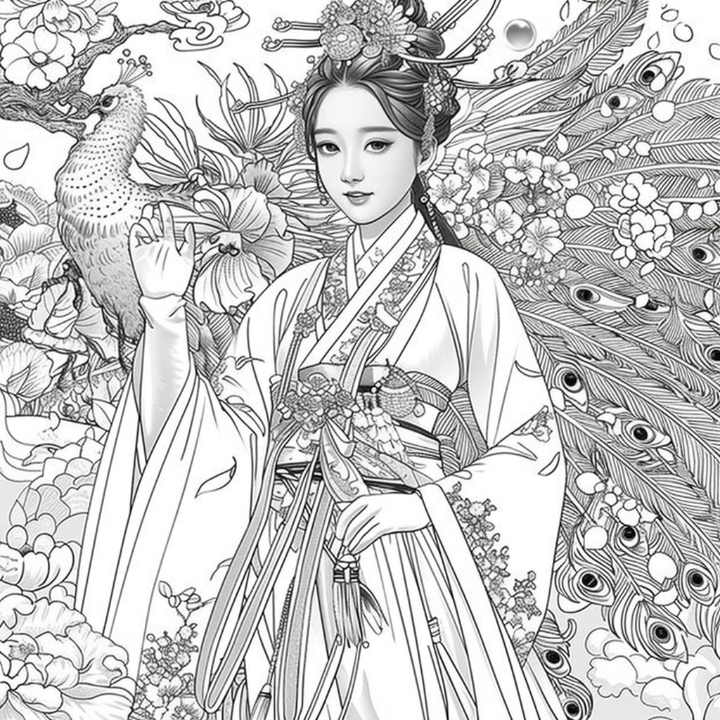 The Enchanted Princess and the Peacock of Blossoms