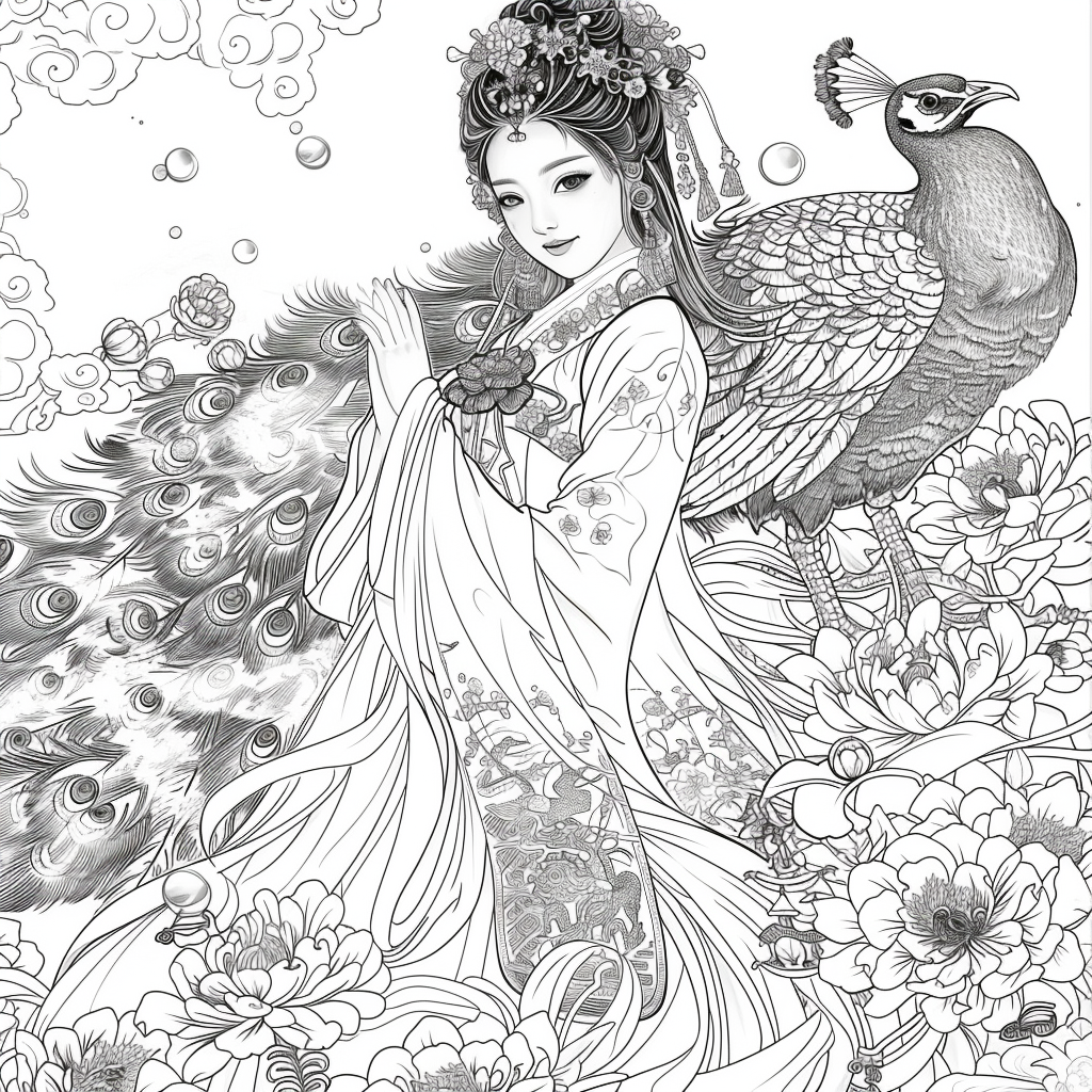 The Enchanted Princess and the Peacock of Blossoms