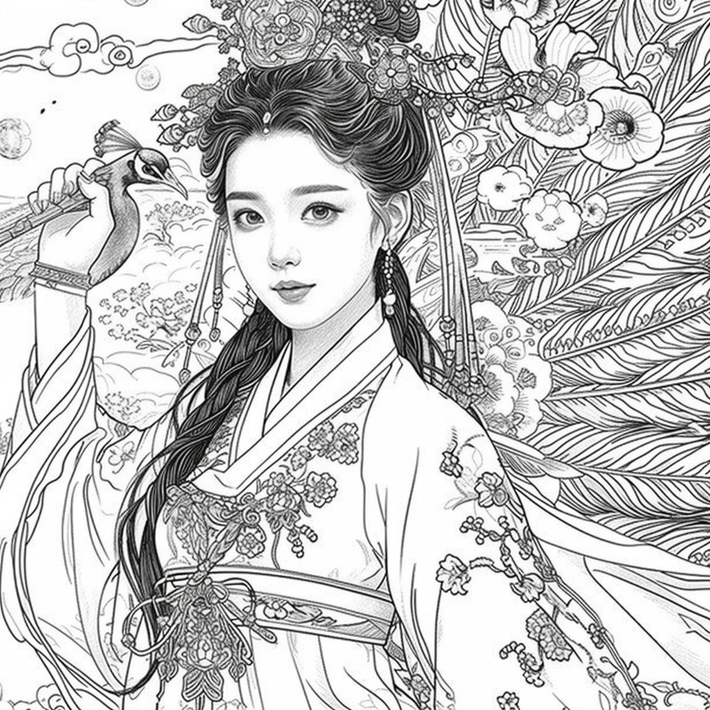 The Enchanted Princess and the Peacock of Blossoms