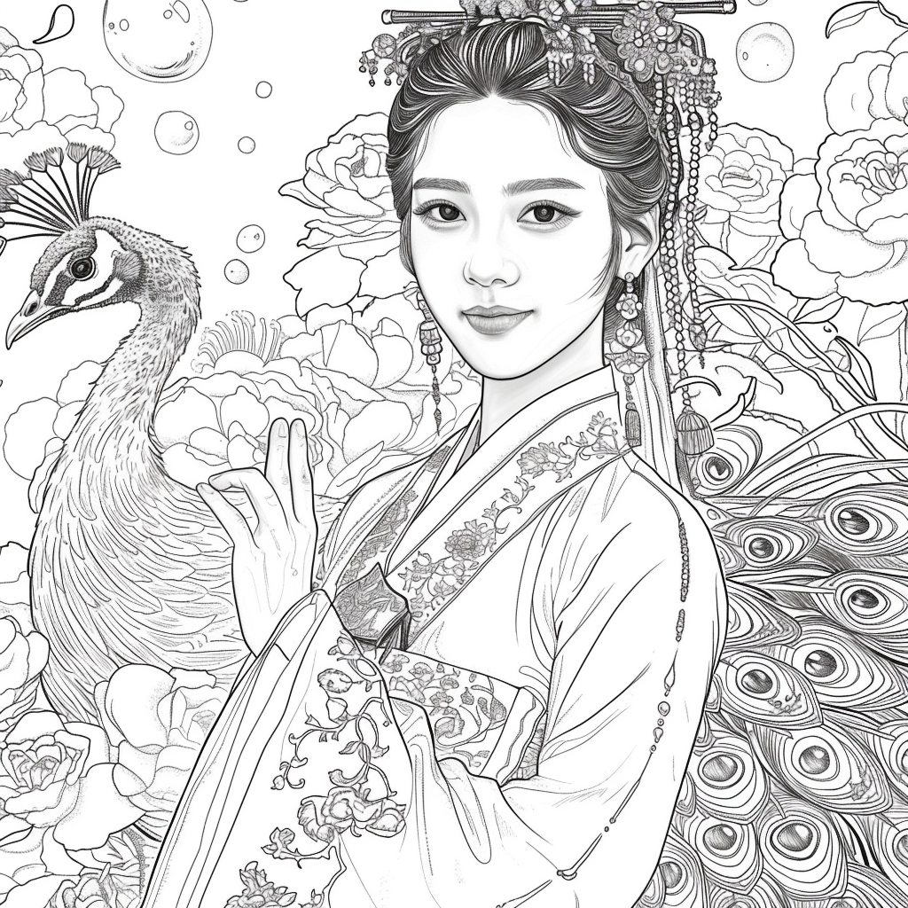 The Enchanted Princess and the Peacock of Blossoms