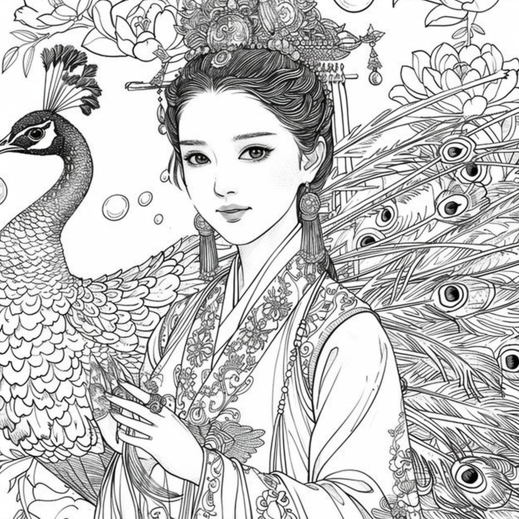 The Enchanted Princess and the Peacock of Blossoms