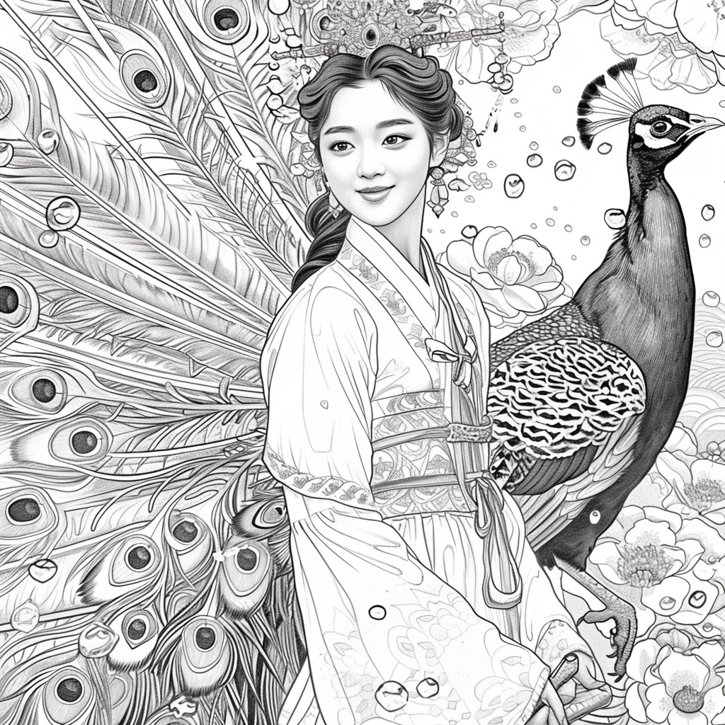 The Enchanted Princess and the Peacock of Blossoms