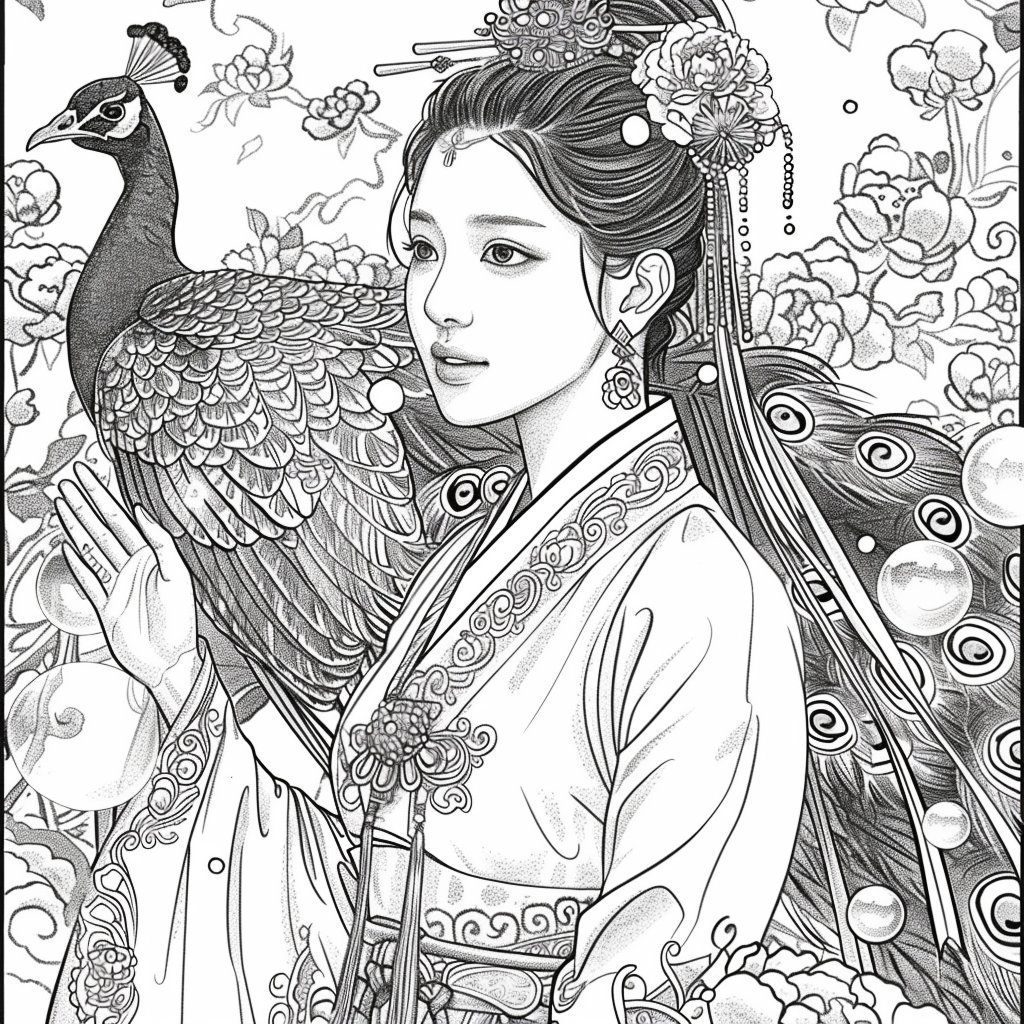 The Enchanted Princess and the Peacock of Blossoms
