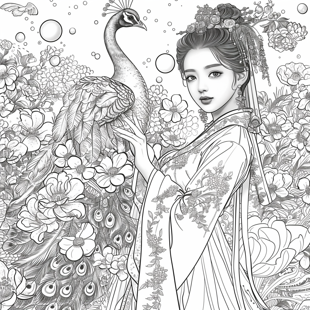 The Enchanted Princess and the Peacock of Blossoms