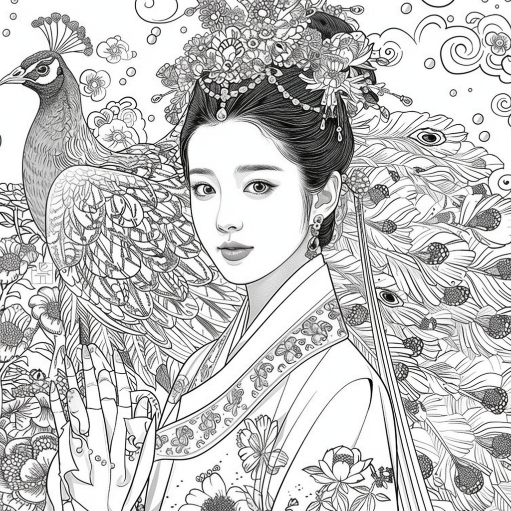The Enchanted Princess and the Peacock of Blossoms