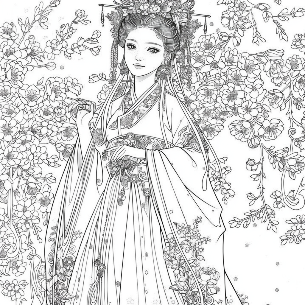 Floral Radiance: The Spirit of Spring in Hanbok