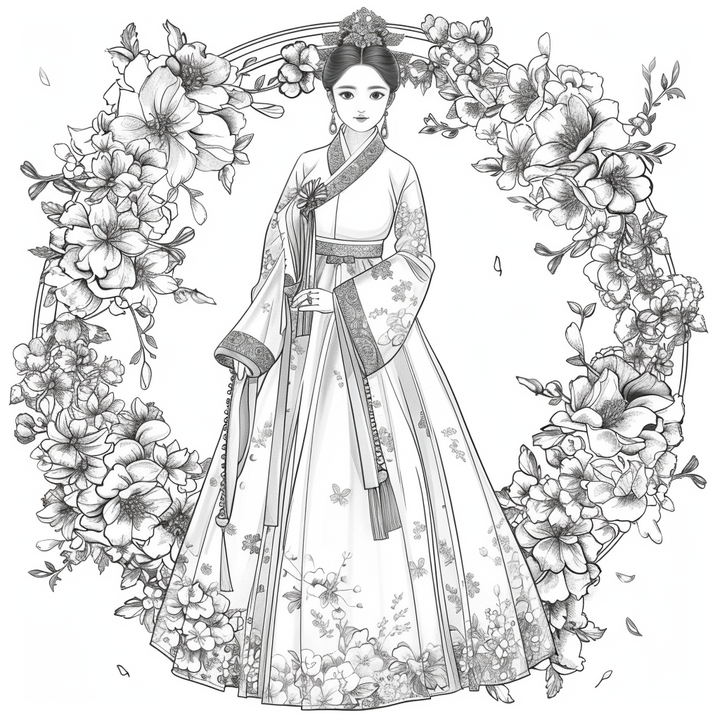 Floral Radiance: The Spirit of Spring in Hanbok