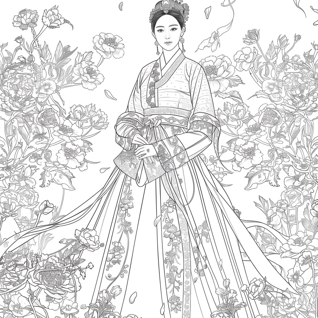 Floral Radiance: The Spirit of Spring in Hanbok