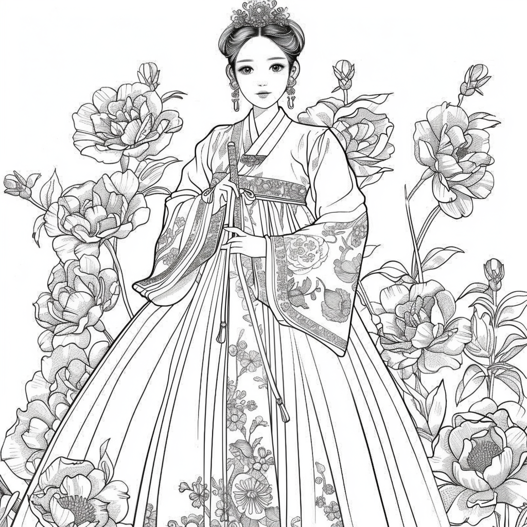 Floral Radiance: The Spirit of Spring in Hanbok
