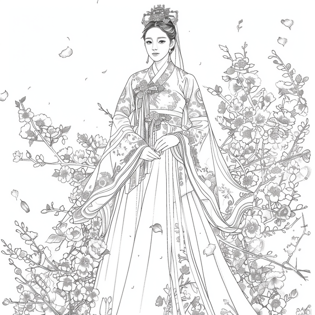 Floral Radiance: The Spirit of Spring in Hanbok