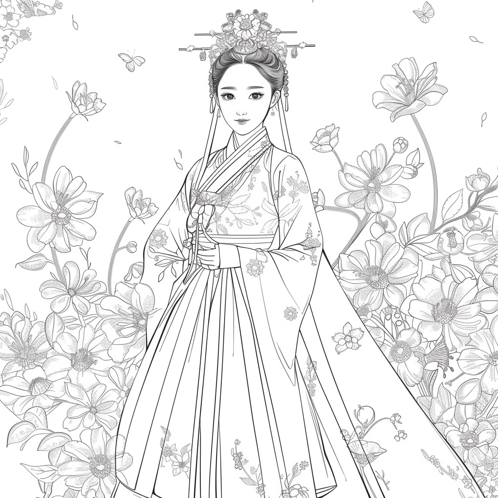 Floral Radiance: The Spirit of Spring in Hanbok
