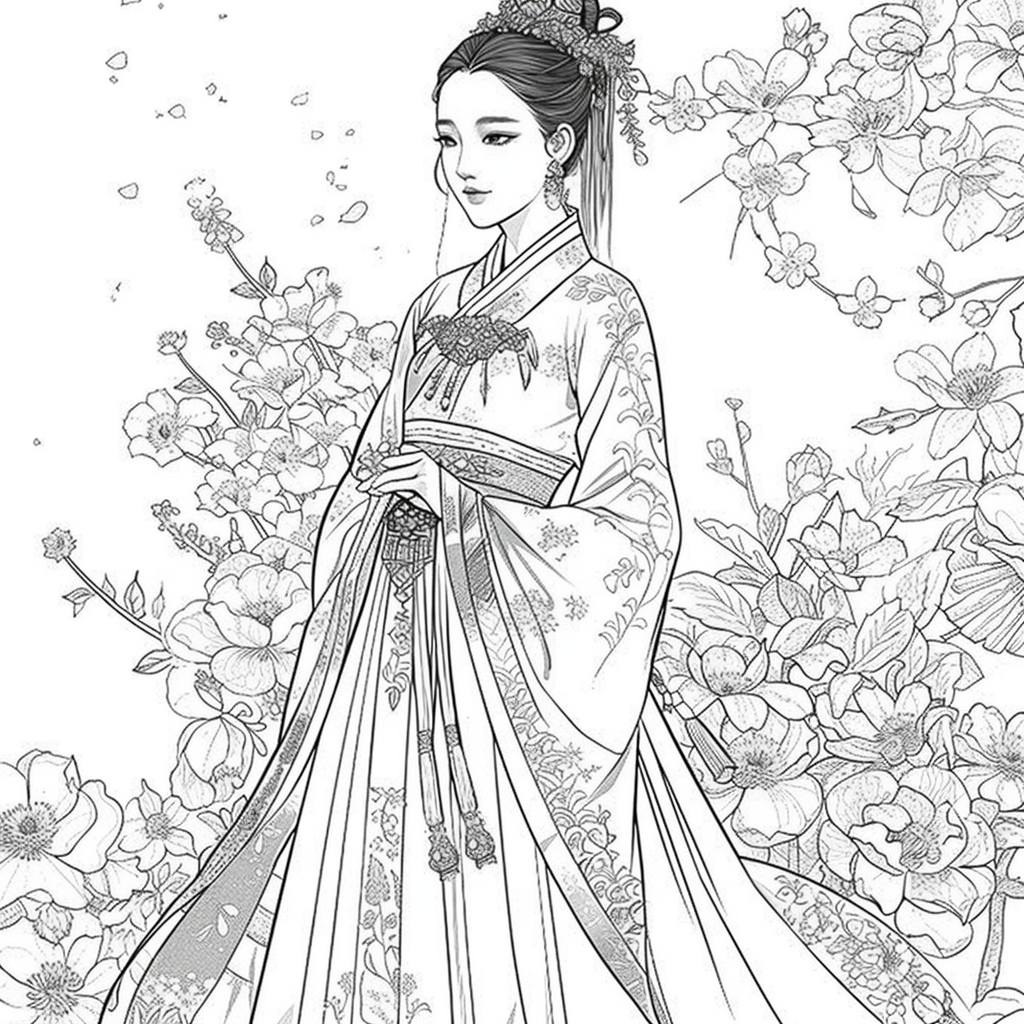 Floral Radiance: The Spirit of Spring in Hanbok