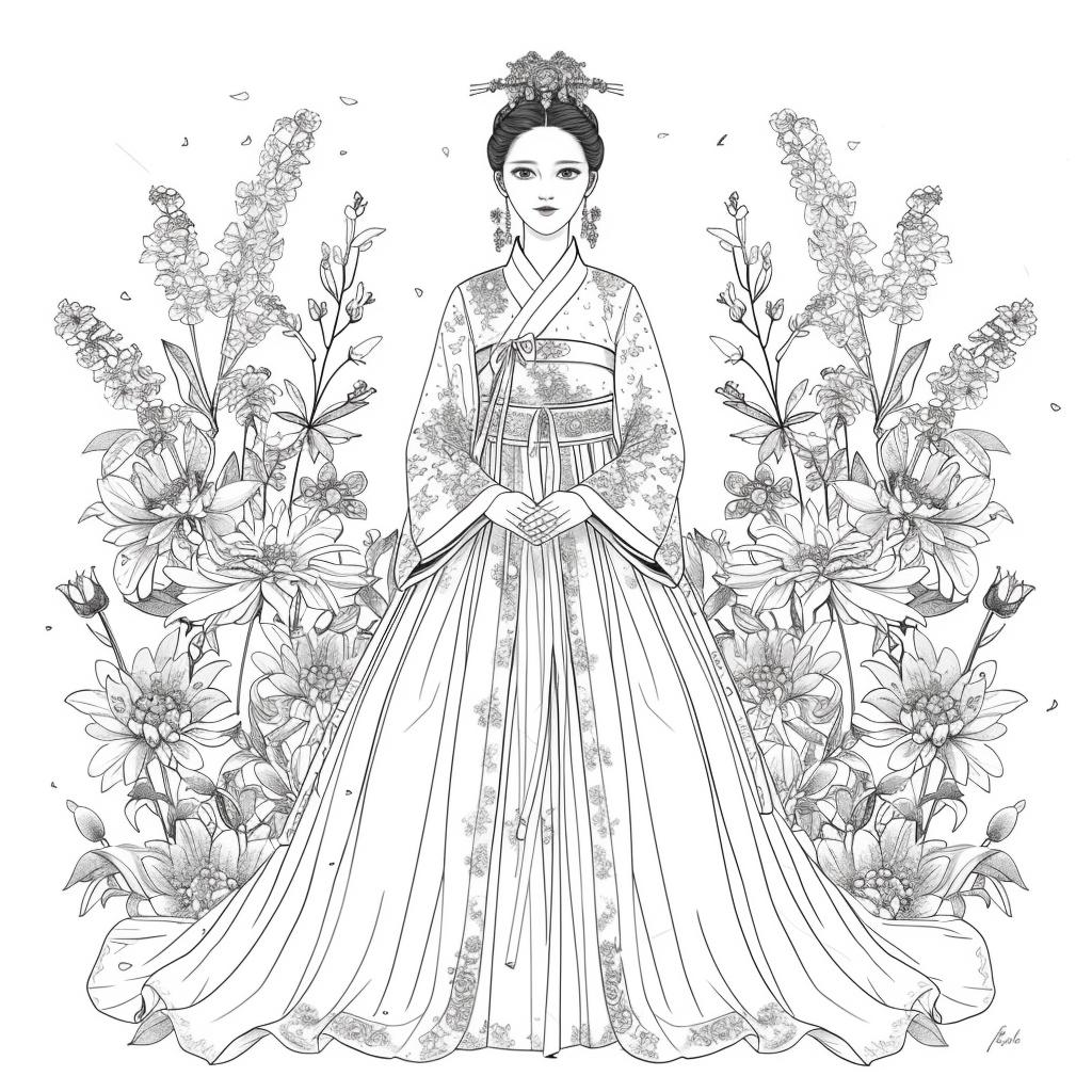 Floral Radiance: The Spirit of Spring in Hanbok
