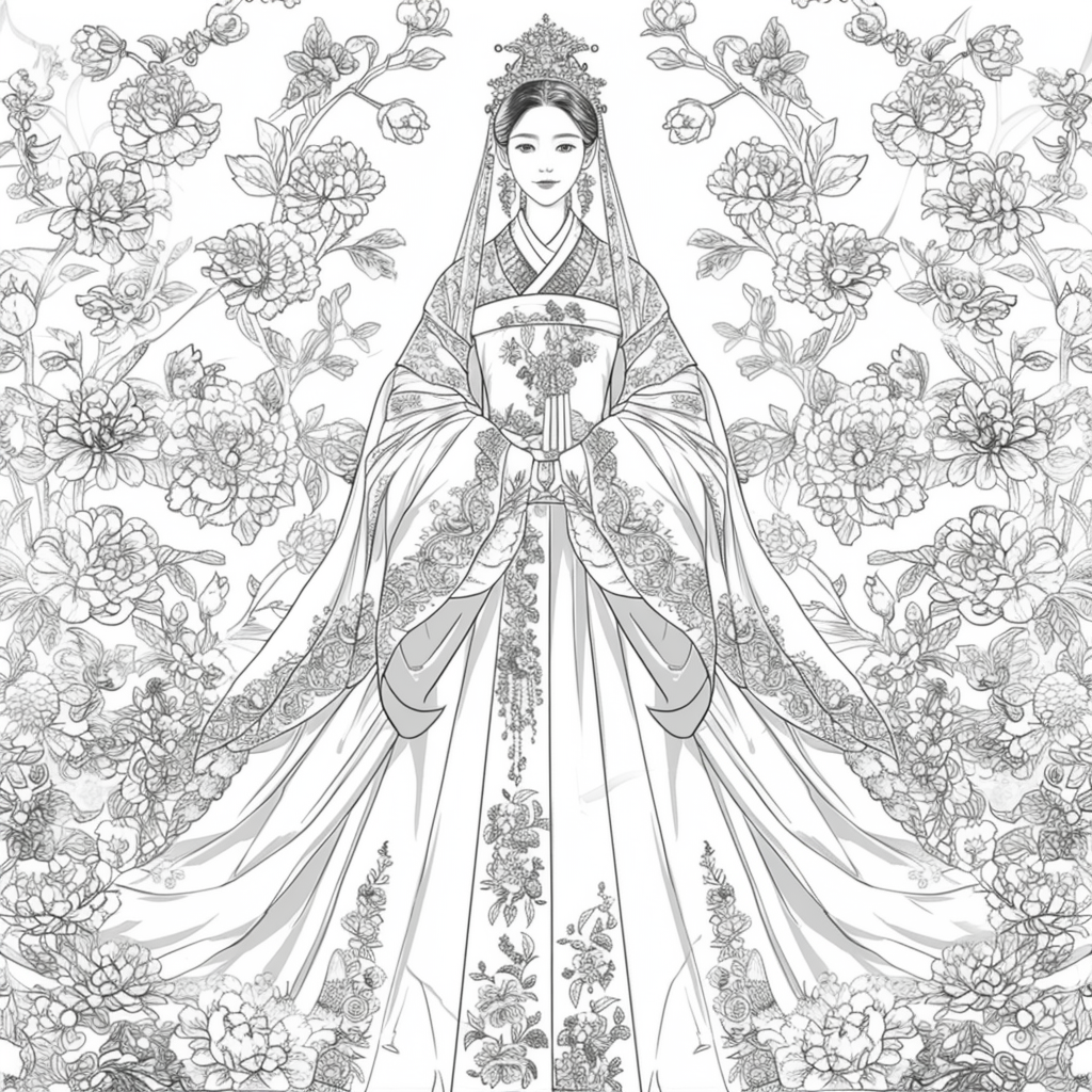 Floral Radiance: The Spirit of Spring in Hanbok