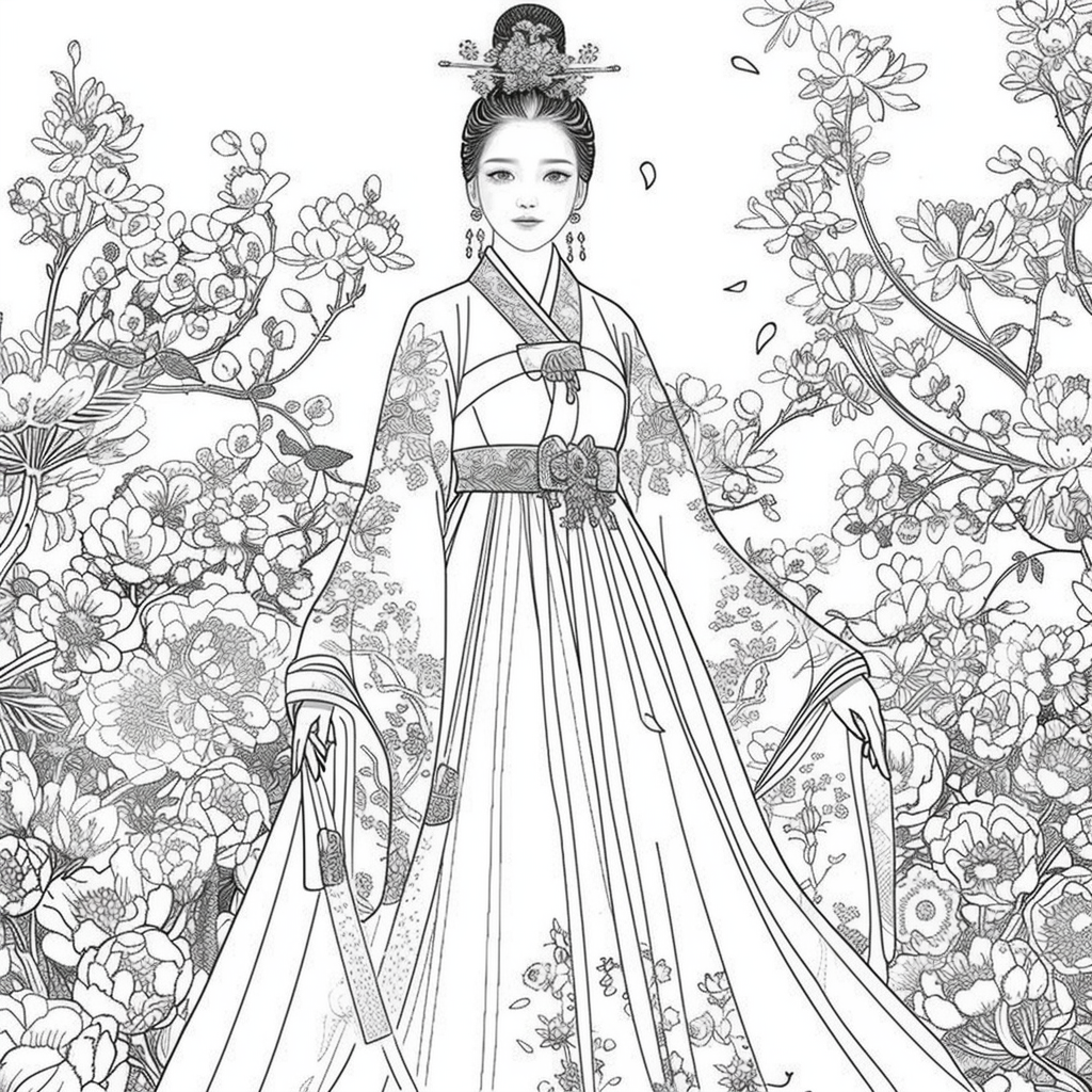 Floral Radiance: The Spirit of Spring in Hanbok