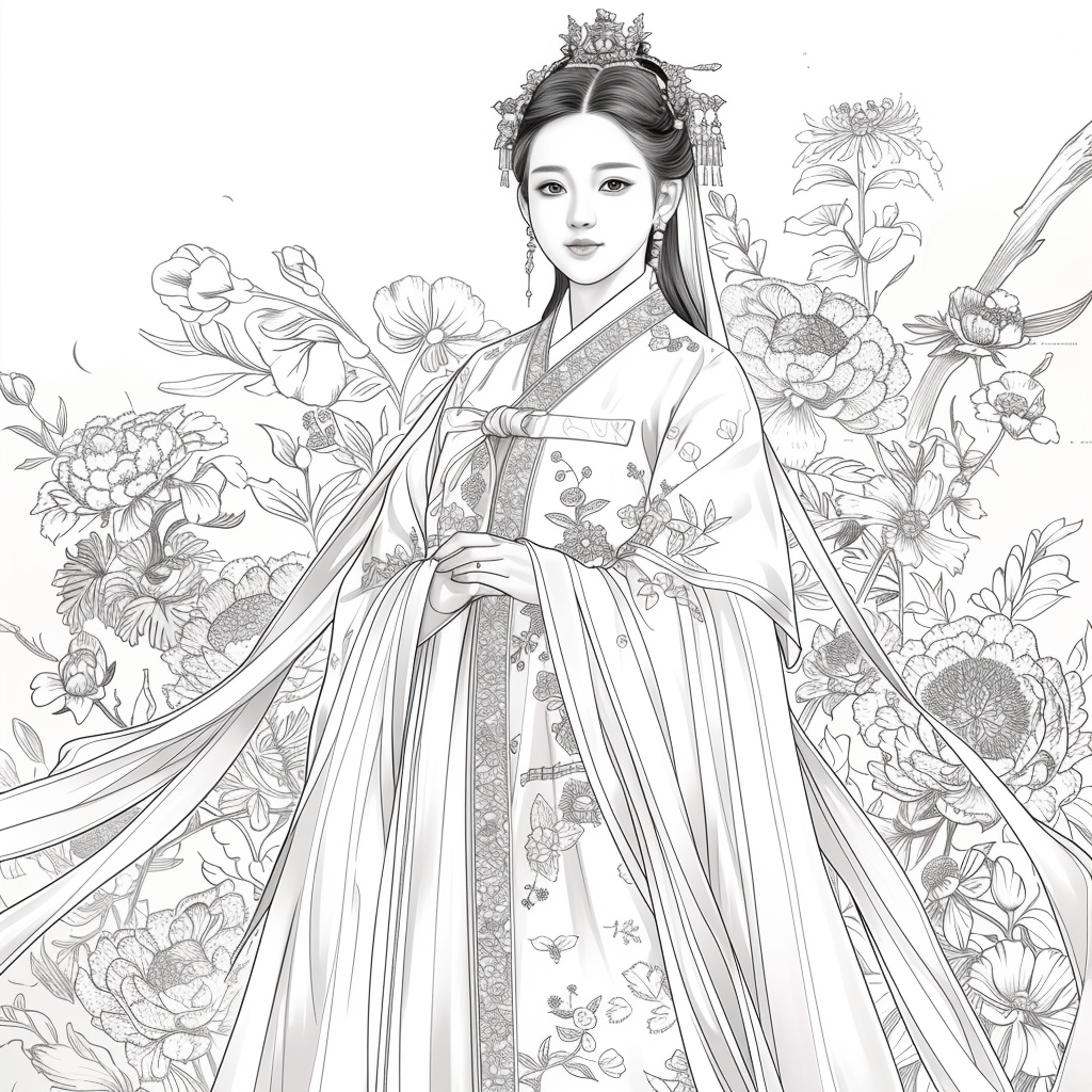 Floral Radiance: The Spirit of Spring in Hanbok