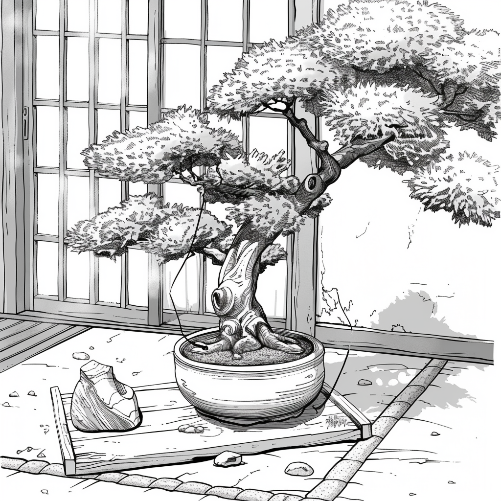 Bonsai by the Mountain Window