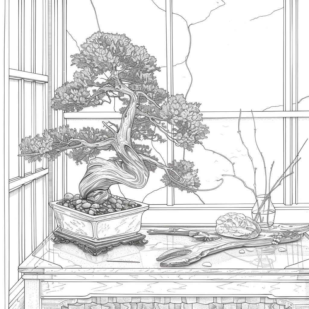 Bonsai by the Mountain Window