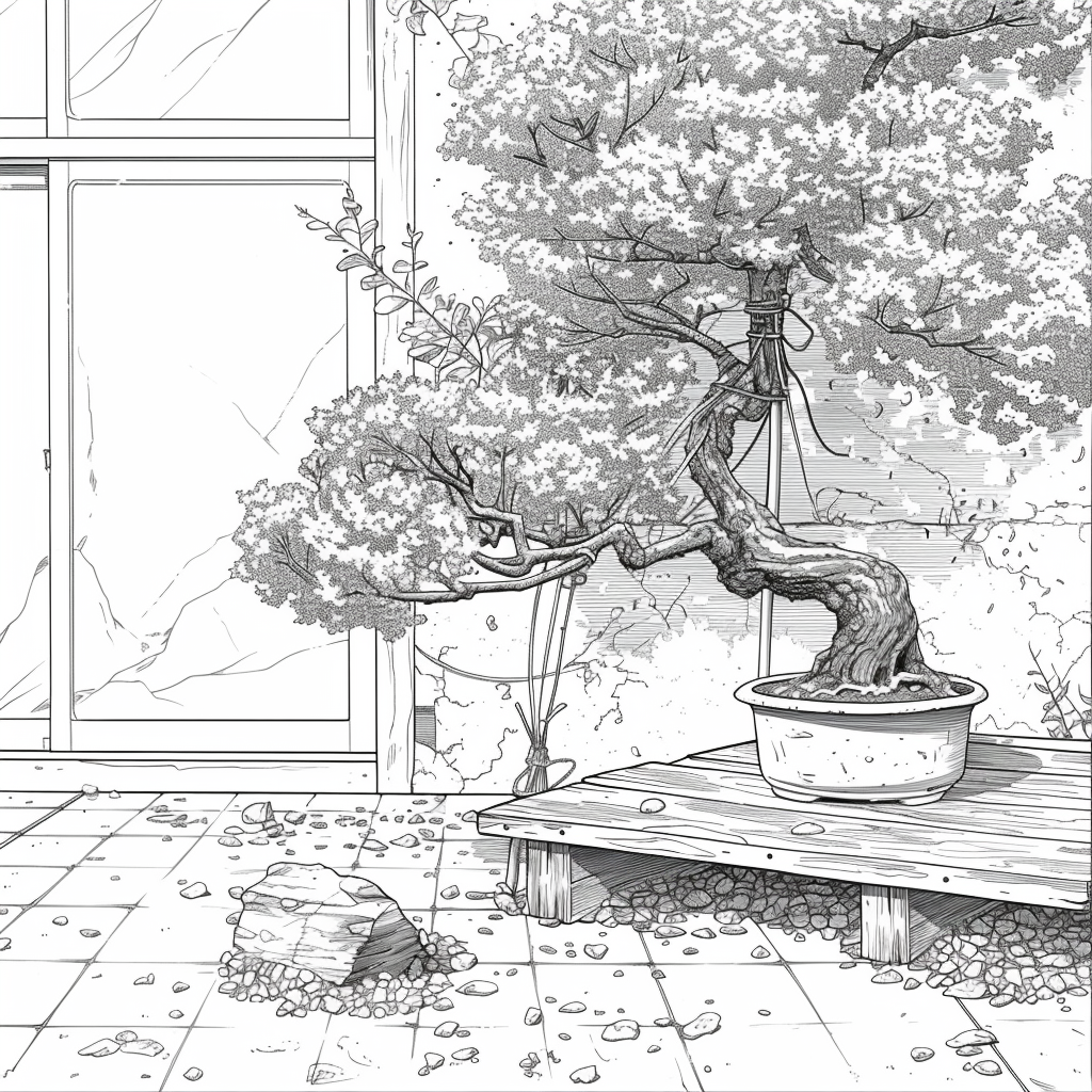 Bonsai by the Mountain Window