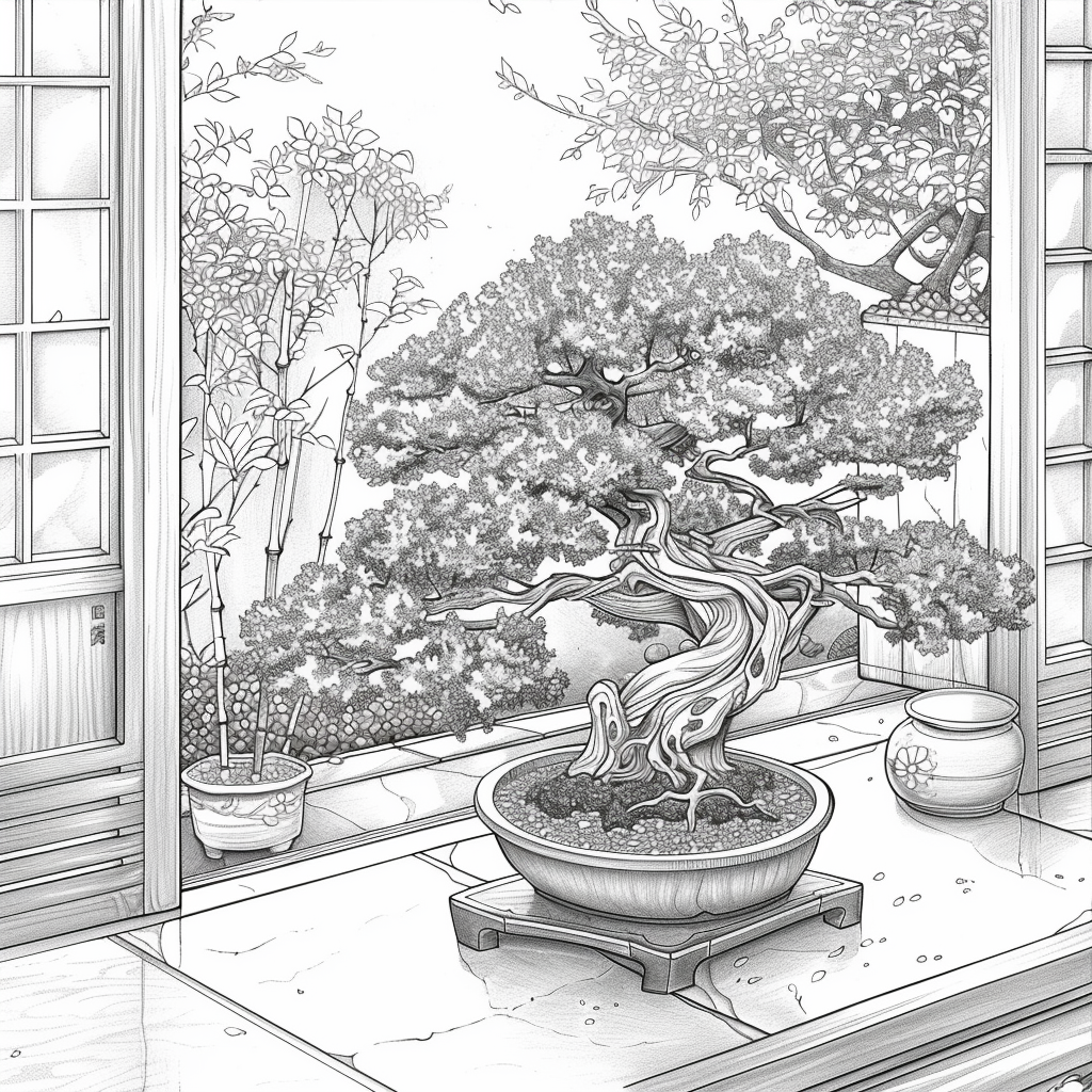 Bonsai by the Mountain Window