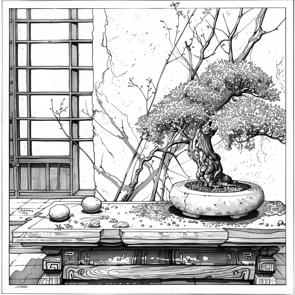 Bonsai by the Mountain Window
