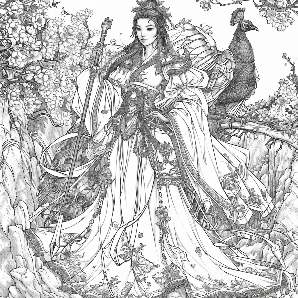 The Enchanted Princess and Her Peacock Guardian