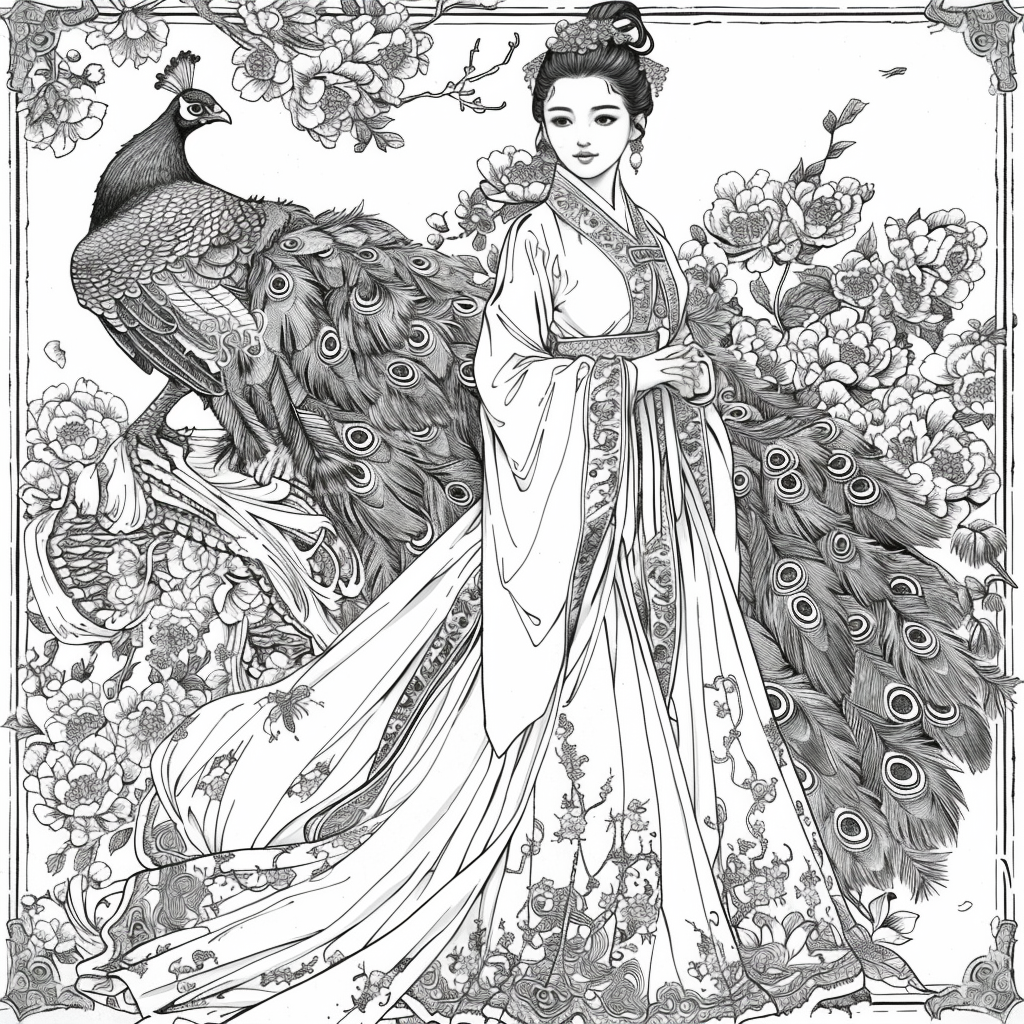 The Enchanted Princess and Her Peacock Guardian