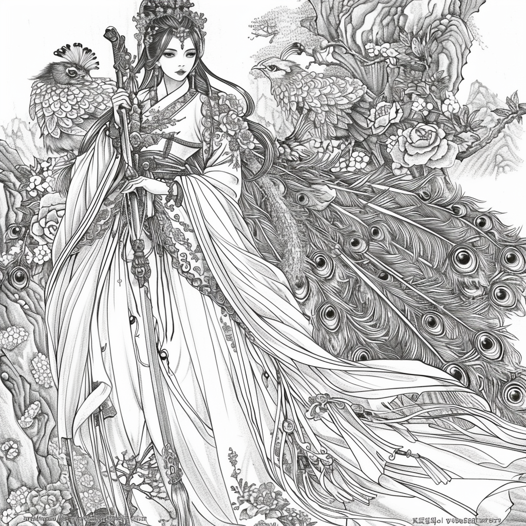 The Enchanted Princess and Her Peacock Guardian